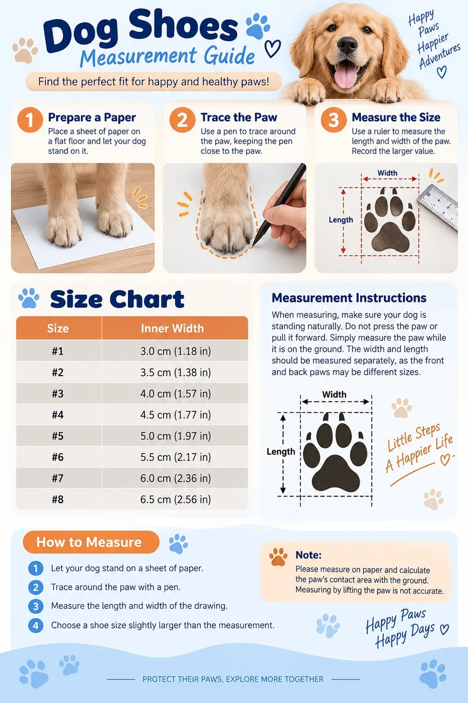 Dog Shoes measurement guide